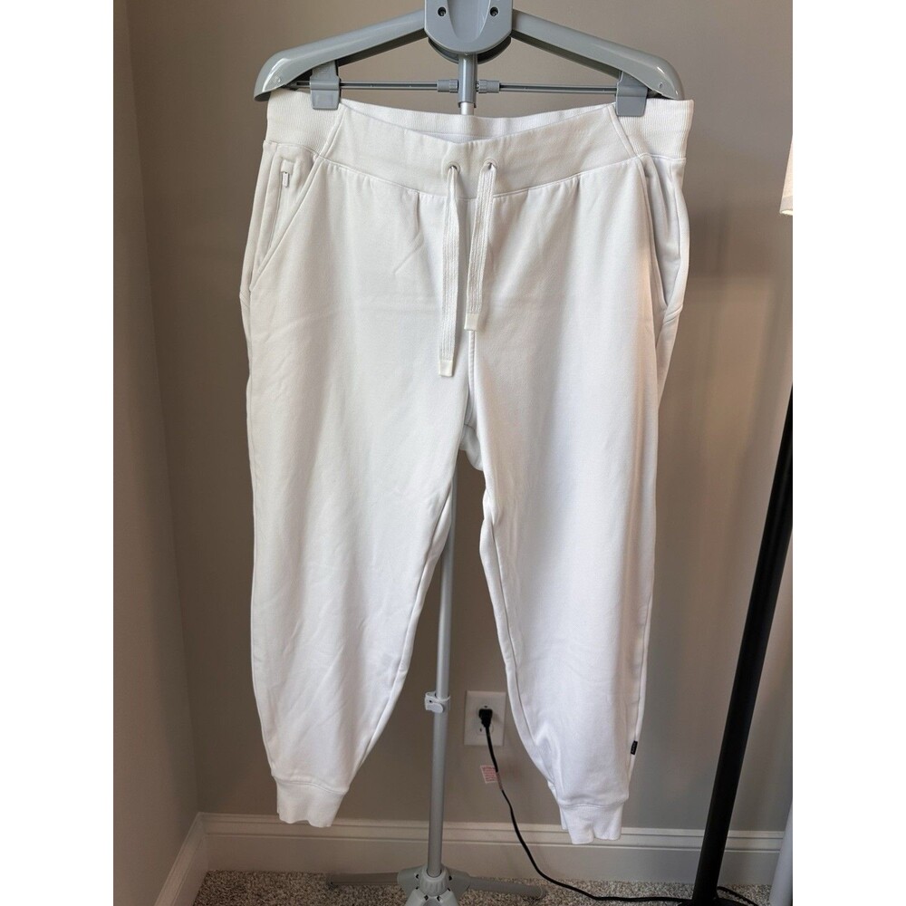 Athleta Coaster Luxe Fleece Joggers White Size 1X Plus High Rise Sweatpants